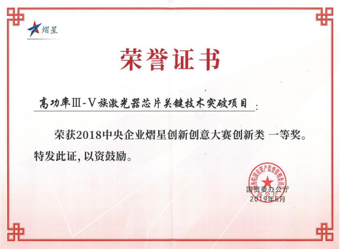 中央企业熠星创新创意大赛创新类一等奖