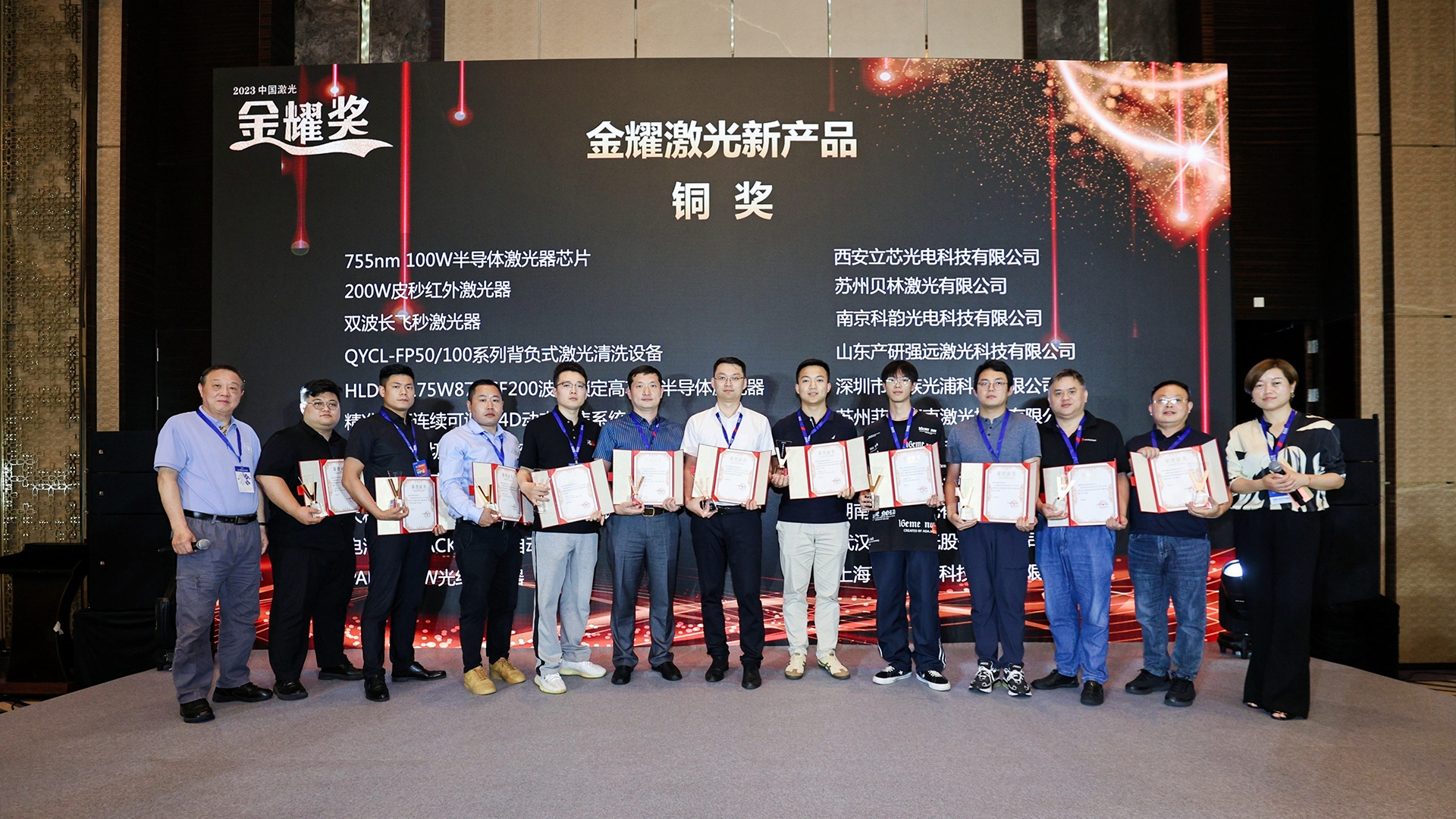 公司荣获&ldquo;2023中国激光金耀奖&rdquo;激光新产品铜奖